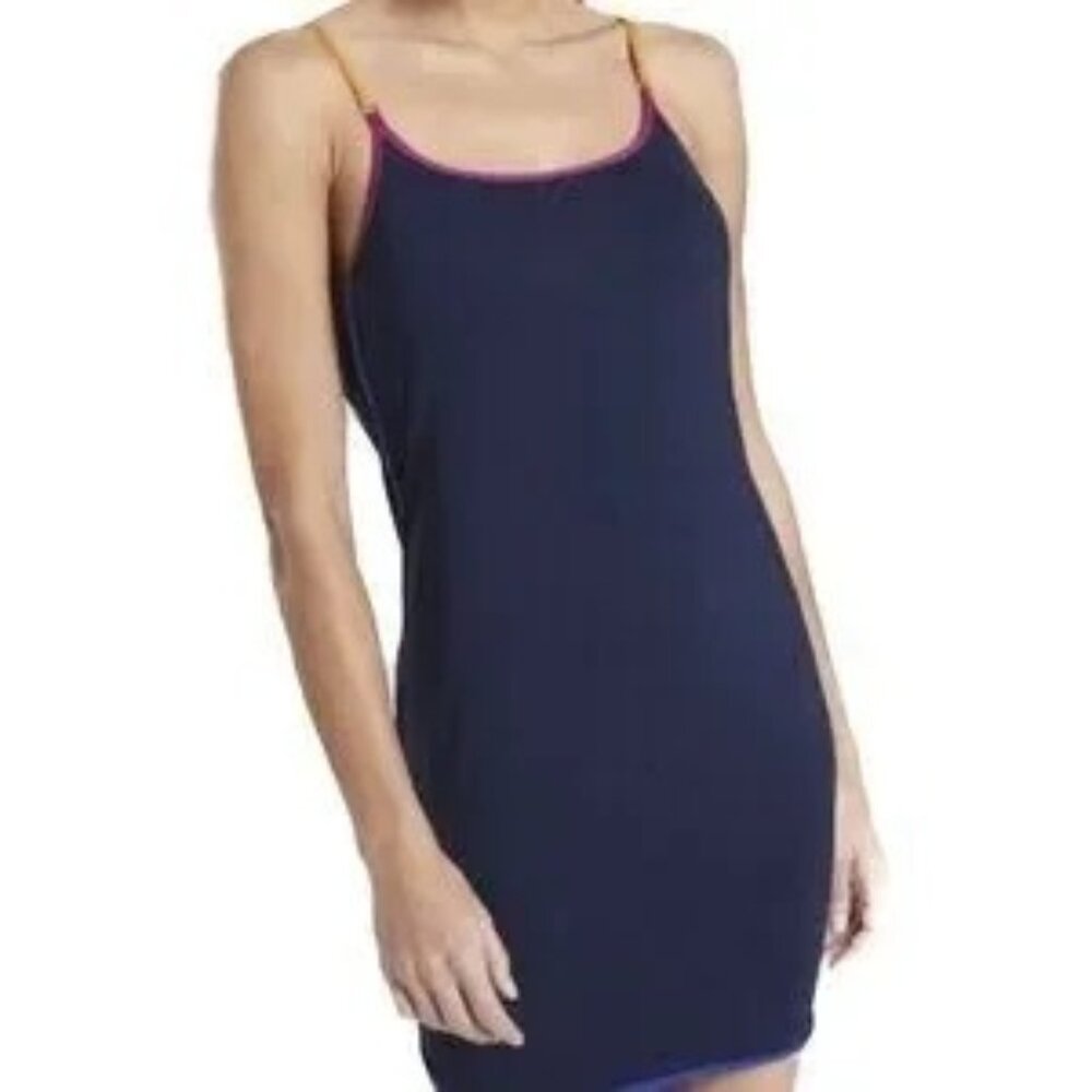 Athleta Womens S Kapalua Quick Dry Swim‎ Dress Navy